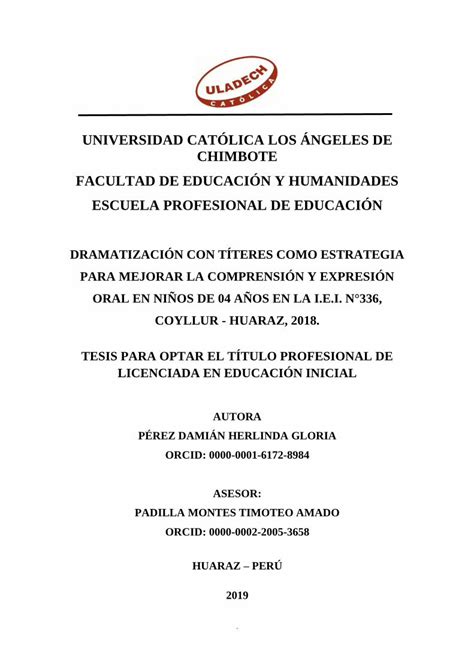 Pdf Universidad Cat Lica Los Ngeles De Chimbote Facultad De