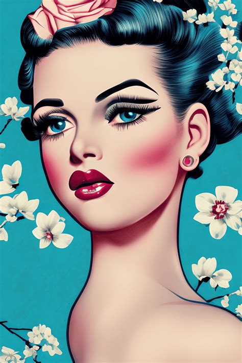 Belle Illustration De Portrait Vintage De Fille Pinup Perfection