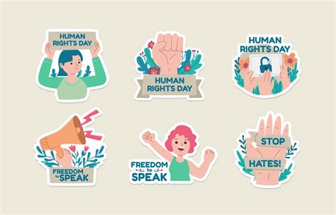 Human Rights Day Stickers Set 13752537 Vector Art at Vecteezy