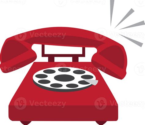 Vintage home phone red color flat icon 19836913 PNG