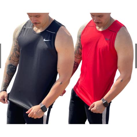 Kit Camisetas Regata Dry Fit Masculina Long Premium Fitness Para