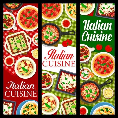 Premium Vector Italian Cuisine Food Pasta Dishes And Menu Banners