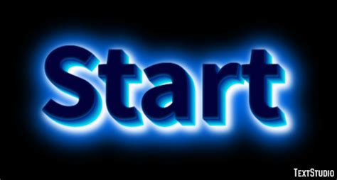 Start D With Blue Glow Text Effect Generator