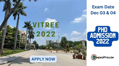 VIT PhD Admission 2022 Application Open