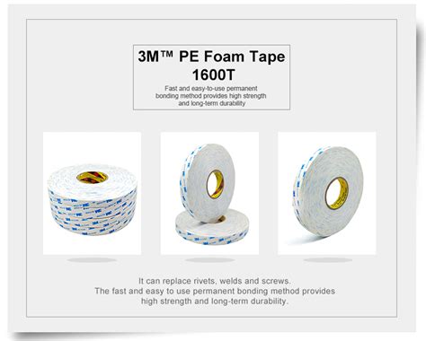 3m 1600T Waterproof Strong Adhesion Double Sided Pe Foam Adhesive Tape