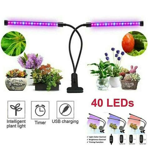 Gráficos de crescimento 40 leds promovem crescer planta leve 2 cabeça