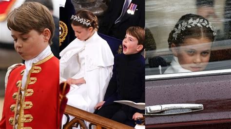 Filhos de Kate e William chamam atenção por caras e bocas na coroação