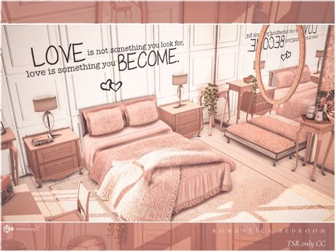 The Sims Resource Romantica Bedroom TSR Only CC Sims 4 Bedroom