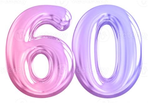 60 Number Gradient 3d Render 36308614 Png