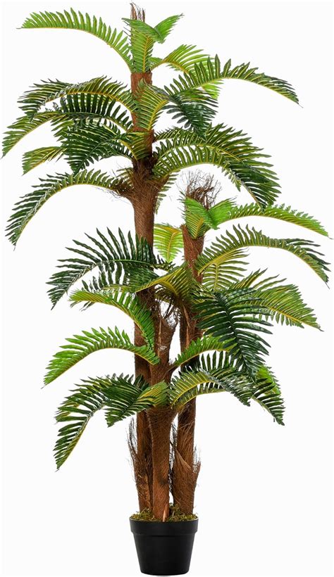 Outsunny Cm Ft Artificial Tropical Palm Tree Decorative Plant With