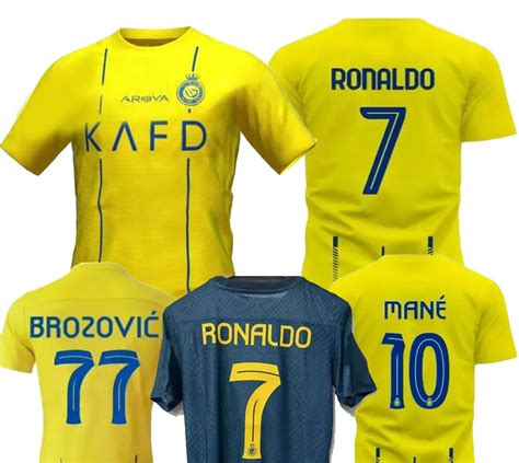 Al Nassr Fc 23 24 Voetbalshirts Aangepaste Ronaldo 7 Sportkleding Voetbalshirt Shirt Aangepaste