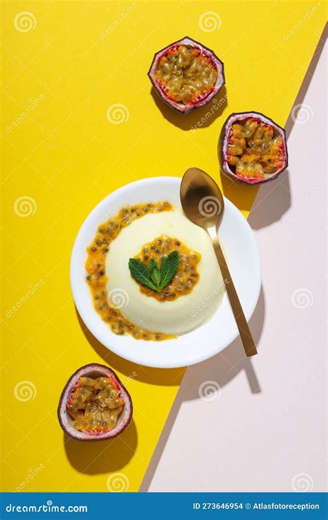 Concept Of Delicious Food Passion Fruit Mousse Stock Photo Image Of