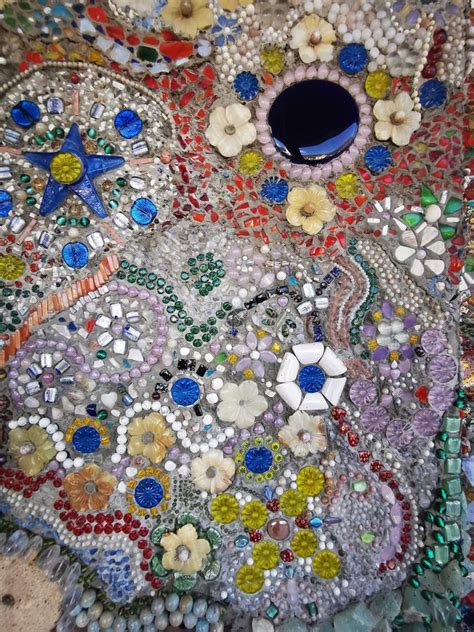 Gemstones And Tile Color Attached To The Wall At Wat Phra That Pha Sorn