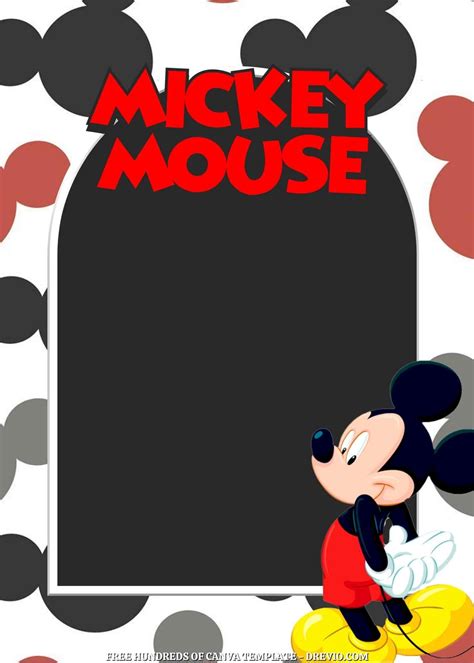 FREE 20 Mickey Mouse Canva Birthday Invitation Templates Mickey