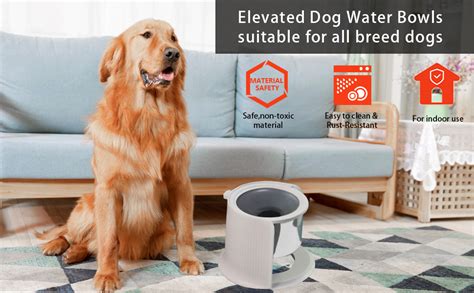 Lidlok Dog Water Bowl Elevated Dog Bowls 44l Slow Water Feeder Dog