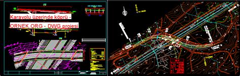 Karayolu üzerinde köprü dwg projesi Autocad Projeler