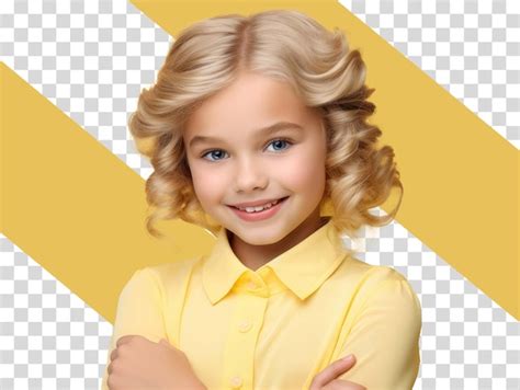 Une Fille Blonde Png Sur Fond Transparent PSD Premium