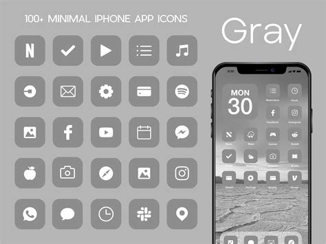 Light Grey App Icons Ios Gray App Icons Grey Minimal Ios Modern