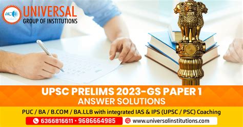 UPSC PRELIMS 2023 GS PAPER 1 ANSWER SOLUTIONS Universal Group Of