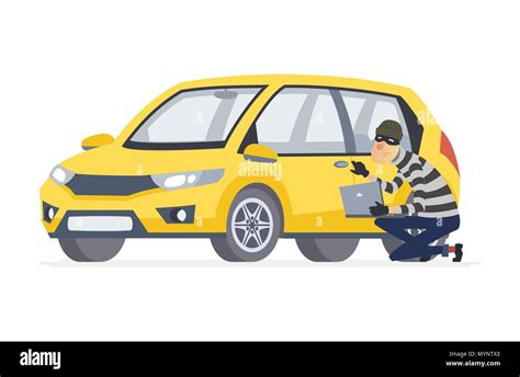 Car Thief Cartoon People Characters Illustration Stock Vector Image