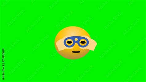 3d Emoji Element Animation Featuring An Emoji Using Binoculars Stock