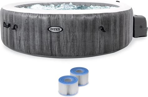 Amazon Intex Purespa Plus Greywood X Inflatable Hot Tub Bubble Jet Spa With