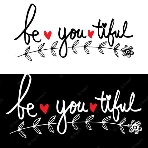 Premium Vector Be You Tiful Beauty Hand Drawn Greetings Lettering