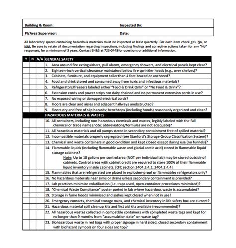 14 Inspection Checklist Samples Sample Templates