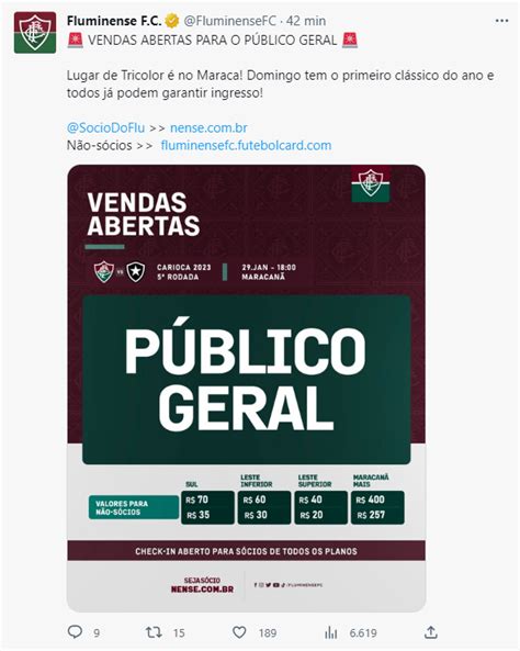 Fluminense X Botafogo Ingressos Já à Venda Para O Público Geral