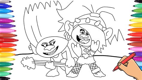 Trolls 2 Queen Barb Coloring Pages Printable Trolls 2 Barb And Poppy Pdf Coloring Page This