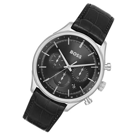 Hugo Boss Black Leather Chronograph Mens Watch 1514049 The Watch