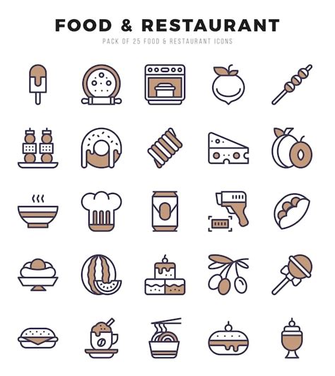 Premium Vector Icons Set Food And Restaurant For Web App Vector