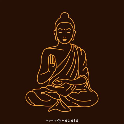 Descarga Vector De Ilustración Lineal De Buda