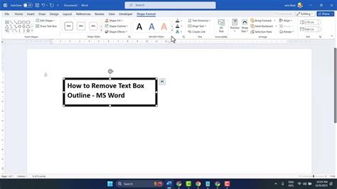 How To Remove Text Box Outline In Ms Word Youtube