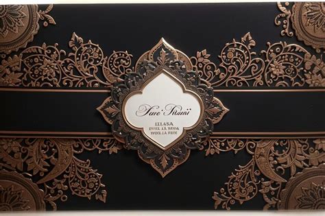 Invitación de boda de henna negra Fassi Diseños elegantes y atemporales