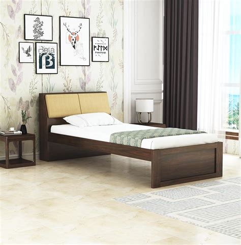 STRATA FURNITURE Solid Sheesham Wood Single Bed Without Storage Wooden