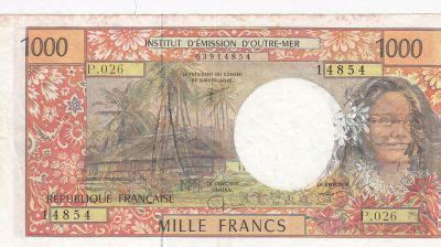 Banknote French Pacific Territories Francs Tahitian Woman Error