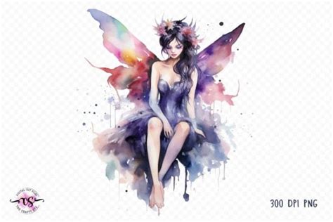 Watercolor Dark Fairies Clipart Graphic By Bee Design Creative Fabrica