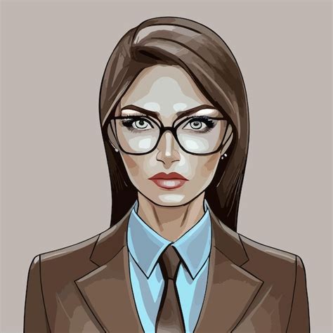 Retrato De Una Joven Mujer De Negocios Exitosa Con Gafas Traje Y