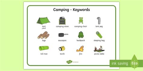 Camping Vocabulary Word Mat Lehrer Gemacht Twinkl