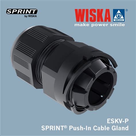 Wiska SPRINT Push In Cable Gland M25 Black Color