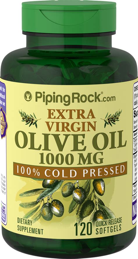 Olive Oil Supplements 1000 Mg 120 Softgels Piping Rock Health Products