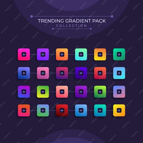 Premium Vector Colorful Vibrant Gradients Color Swatches Set