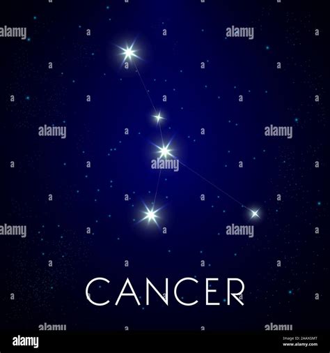 Constellation of Cancer zodiac sign, astrology and stars in night sky ...