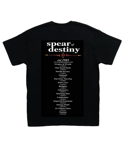 Spear Of Destiny Est1983 Range Black T Shirt Kirkbrandondotcom