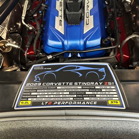 C Corvette Custom Aluminum Engine Bay Dress Up Plaque Car Show