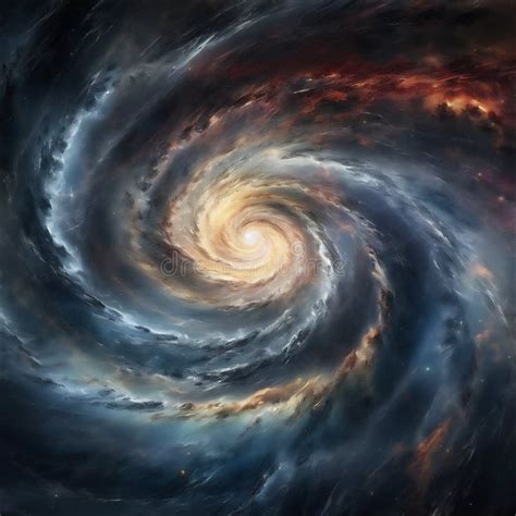 Abstract Colourful Spiral Galaxy In Space Interstellar Nebula