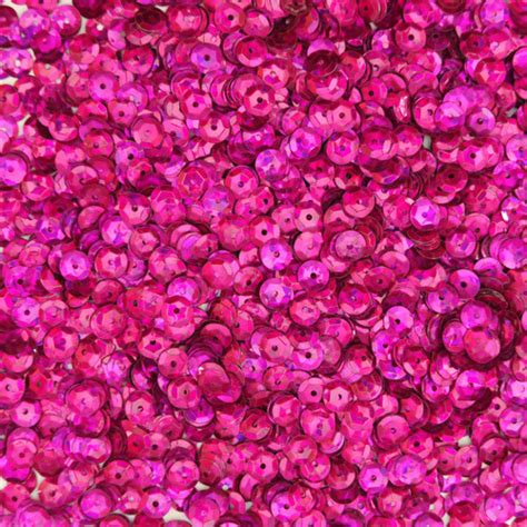 6mm Cup Sequins Hot Pink Fluorescent Hologram Glitter Sparkle Metallic