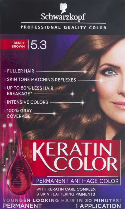 Schwarzkopf Keratin Color Permanent Anti Age Hair Color Berry Brown