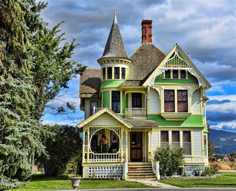 Victorian Style House with Blue Trim